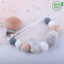 Load image into Gallery viewer, Pacifier Clip Baby Silicone Teething Beads Paci Holder Soothie Clips Teether Toy Chewbeads Baby Birthday Shower Gift