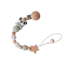 Load image into Gallery viewer, 1PC Baby Wooden Teether Pacifier Clip Chain Elephant Pendant Crochet Beads Rodent Soother Clip Baby Shower Gift For Kids Toys