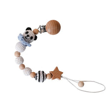 Load image into Gallery viewer, 1PC Baby Wooden Teether Pacifier Clip Chain Elephant Pendant Crochet Beads Rodent Soother Clip Baby Shower Gift For Kids Toys