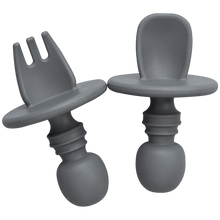 Load image into Gallery viewer, 2pcs/lot Baby Training Fork Spoon Set Silicone Baby Feeding Spoon And Fork Set Food Grade Newbornrn Accessories Teether