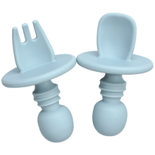 Load image into Gallery viewer, 2pcs/lot Baby Training Fork Spoon Set Silicone Baby Feeding Spoon And Fork Set Food Grade Newbornrn Accessories Teether