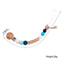 Load image into Gallery viewer, 1PC Baby Wooden Teether Pacifier Clip Chain Elephant Pendant Crochet Beads Rodent Soother Clip Baby Shower Gift For Kids Toys
