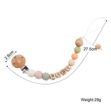 Load image into Gallery viewer, 1PC Baby Wooden Teether Pacifier Clip Chain Elephant Pendant Crochet Beads Rodent Soother Clip Baby Shower Gift For Kids Toys