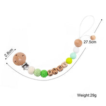 Load image into Gallery viewer, 1PC Baby Wooden Teether Pacifier Clip Chain Elephant Pendant Crochet Beads Rodent Soother Clip Baby Shower Gift For Kids Toys