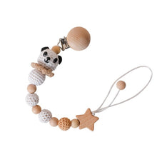 Load image into Gallery viewer, 1PC Baby Wooden Teether Pacifier Clip Chain Elephant Pendant Crochet Beads Rodent Soother Clip Baby Shower Gift For Kids Toys
