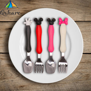 Qshare Baby Tester Tableware Dessert Spoon for Children Feeding Spoon Fork Baby Gadgets Feedkid Children's Cutlery for Kids