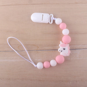 Cute BPA Free Silicone Animal Pendant Pacifier Clips Chain Nipple Holder for Infant Baby Shower Gift