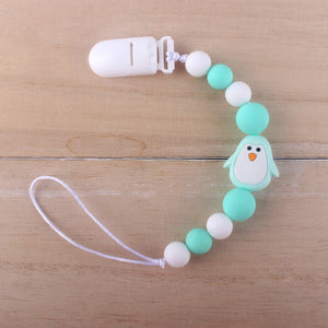 Cute BPA Free Silicone Animal Pendant Pacifier Clips Chain Nipple Holder for Infant Baby Shower Gift