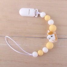 Load image into Gallery viewer, Cute BPA Free Silicone Animal Pendant Pacifier Clips Chain Nipple Holder for Infant Baby Shower Gift
