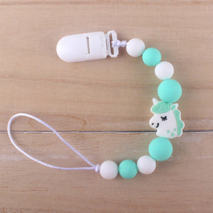 Cute BPA Free Silicone Animal Pendant Pacifier Clips Chain Nipple Holder for Infant Baby Shower Gift