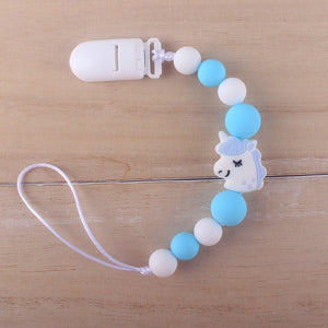 Cute BPA Free Silicone Animal Pendant Pacifier Clips Chain Nipple Holder for Infant Baby Shower Gift