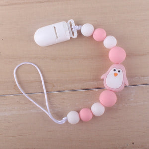 Cute BPA Free Silicone Animal Pendant Pacifier Clips Chain Nipple Holder for Infant Baby Shower Gift