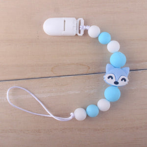 Cute BPA Free Silicone Animal Pendant Pacifier Clips Chain Nipple Holder for Infant Baby Shower Gift