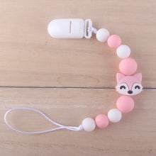 Load image into Gallery viewer, Cute BPA Free Silicone Animal Pendant Pacifier Clips Chain Nipple Holder for Infant Baby Shower Gift
