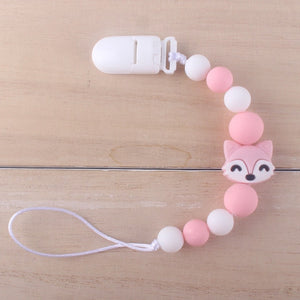 Cute BPA Free Silicone Animal Pendant Pacifier Clips Chain Nipple Holder for Infant Baby Shower Gift