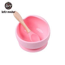 Load image into Gallery viewer, Let&#39;S Make 1set Silicone Baby Feeding Set Waterproof Spoon Non-Slip Feedings Silicone Bowl Tableware Baby Products Baby Plate
