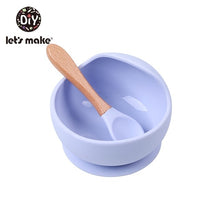 Load image into Gallery viewer, Let&#39;S Make 1set Silicone Baby Feeding Set Waterproof Spoon Non-Slip Feedings Silicone Bowl Tableware Baby Products Baby Plate
