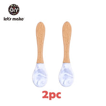 Load image into Gallery viewer, Let&#39;S Make 1set Silicone Baby Feeding Set Waterproof Spoon Non-Slip Feedings Silicone Bowl Tableware Baby Products Baby Plate
