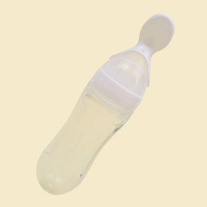 90ML Lovely Safety Infant Baby Silicone Feeding With Spoon Feeder Food Rice Cereal Bottle For Best Gift