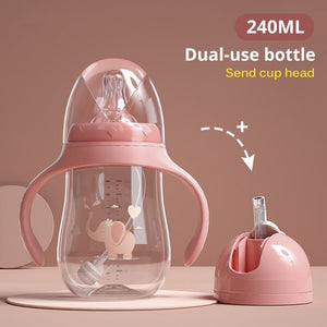 Baby bottles Drinking Cup Feeding Bottle Wide-Caliber Multifunctional   Drinking Milk Drinking Water Dual-use Bottle BPA Free