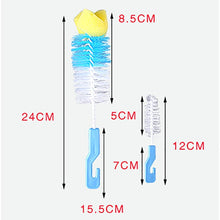 Load image into Gallery viewer, 2Pcs/Set Nylon/Sponge/Plastic Baby Bottle Brush Cleaner Nipple Feeding Bottle Sponge Brush 360° Sponge Cleaner+Pacifier Brush
