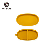 Load image into Gallery viewer, Let&#39;s Make Baby Bamboo Bowl+Spoon+Fork Feeding Food Tableware Set Cartoon Aniaml Bee Kid Dishes Bamboo Feeding Bowl Dinner Plate
