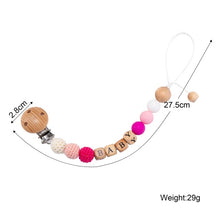 Load image into Gallery viewer, 1PC Baby Wooden Teether Pacifier Clip Chain Elephant Pendant Crochet Beads Rodent Soother Clip Baby Shower Gift For Kids Toys
