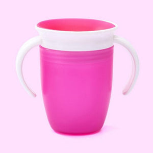 360 Degrees Leakproof Magic Kids Water Feeding Bottle Rotated Baby Learning Drinking plastic Cup with Double Handle Flip